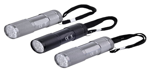 3pc 9 LED Aluminium Torch Set